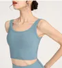 Reggiseno fitness da donna Ribber Top girocollo Fintness Canottiera solida allenamento traspirante Crop Top femminile 3 colori LL945