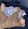 Stud Küpe Kalp Gümüş Kaplama Rhinestone Sparkly Bling Partisi Küpe Stili