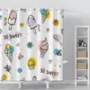 Cortinas de ducha linda fruta baño impermeable a prueba de moho con ganchos baño casero para