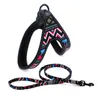 Dog Collars & Leashes No-Pull Reflective Pet Vest Harness Collar Small Medium Large Printed Harnesses Puppy Outdoor Travel Training WalkingD