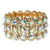 Bangle Women's Fashion Luxury Shiny Rhinestone Stretch Bracelet Handmade 8 Shape Crystal