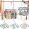 Appendini Appendiabiti Lastic Pieghevole Appendiabiti Asciugamani Calzini Reggiseni Biancheria intima Stendino con 32 clip Salvaspazio Armadio Organizer Strumenti 230316