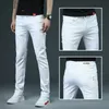 Herren-Jeans, farbige Herren-Jeans, Stretch-Röhrenjeans, modische, lässige Slim-Fit-Denim-Hose, männlich, grün, schwarz, Khaki, weiße Hose, männlich, Marke 230316