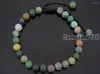 Strand Handmade 6mm Adjustable Natural Ag-ate Gems Stone Round Beads Bracelet Healing Reiki 5 Strands/Pack