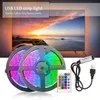 LED şeritler LED TV USB Strip RGB 2835 Diyot Bant Bluetooth Kontrolör Renkli Çocuklar Odaya Beyaz Led Şerit 5V LED HAT LIGHTING P230315