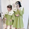 Family Matching Outfits Mother And Daughter Equal Dress Women Long Sleeve Dresses Mom And Baby Girl Matching Clothes Autumn Children Cute Clothing 230316