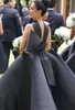 Black Satin Midi Evening Birthday Dress A Line Halter Backless Princess Prom Formal Gowns Big Bow Tea-length Women Robe de Soiree 2023