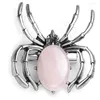 Colares pendentes Fyjs Suba de aranha de prata exclusiva Amethysts Stone for Party Gift Opalite Opal Jóias