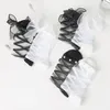 Chaussettes courtes à rayures transparentes pour femmes, Ultra-fines, Sexy, dentelle, cristal, Tube bas, élastique, noir, blanc, pour équipage