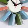 Wall Clocks Colorful Block Clock Solid Wood Import Movement Quartz Silent 30.5cm Decor Wacht Nordic Simple Creative Modern Design