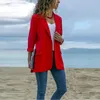 Frauen Anzüge Blazer 2023 Herbst Frauen Casual Reine-Farbige Kleine Anzug Für Damen Plus Größe Baumwolle Dünne Oberbekleidung z305