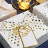 Tyg och sömnad 5yarder/rull 38mm Polka Dot Love Heart Star Printed Satin Ribbons Wedding Christmas Halloween Gift Wrapping White Gold