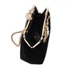 Avondtassen Vrouwelijke Diamond Pearl Handtas Vintage Crystal Flower Avondtasje Bruiloft Bruid Clutch Bag PurseBlack 230316