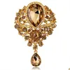 Jewelry Women Men Design Brooch Bridal Bouquet Clear Crystal Diamante Rhinestone Teardrop Dangle Pin Drop Delivery Party Eve Dhvkk