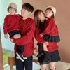 Familie matching outfits kerstfamilie matching trui mama en dochter zoon jaar kleren vrouwen baby meisje jongen rood gebreide top mannen jumper 230316