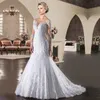 Robe de mariée Autres robes Style Tempérament Mode Manches longues Épaule droite Dos ouvert Coupe ajustée Queue de poisson Mariée Blanc SexyOther