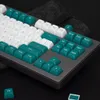 Teclas Msa de doble disparo, 150 teclas, teclas de personalidad personalizadas en inglés para teclado mecánico, tablero de juego verde y blanco 64/68/84/104