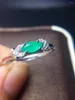 Cluster-Ringe, Blume, natürlicher Smaragd-Ring, 925er Sterlingsilber, 3,6 mm, Edelstein, feiner Schmuck