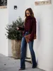 Kadınlar Kot High Cand Alevlenmiş Kadın Kot Plus Boyut Tam Uzunluk Boot Boot Cut Jeans Kadınlar İçin Esnek Moda Bahar Denim Jean 2023 L230316