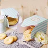 Geschenkwikkeling 20 PCS BLAUWE EN WIT STRIPED MET EXQUISITE KLEINE Geschenkdoos Gemakkelijk vouwen Party Feestelijke Candy Cookie Wikkelpapier Box 230316