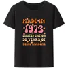 1973年に作られたTshirtレディースTシャツ49歳の花50妻の誕生日ギフト印刷されたカジュアルパターントップ230316