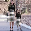 Family Matching Outfits NASHAKAITE Christmas Family Look Mother And Daughter Dress Patchwork Plaid Dresses Mom And Daughter Equal Mommy And Me Clothes 230316