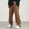 Men's Pants Fashion Ankle Zipper Brown Baggy Men Cargo Wide Pants Hip Hop Straight Loose Women Casual Long Trousers Pantalon Homme 230316