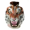 Hoods Hoodies Oversize S-5XL Men/Dames Hooded College Jacket 3D Print Tiger Men Sweatshirt Lange mouw Cap Tracksuit Hoody
