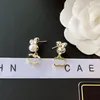18K Gold Stempel Charm Ohrring Desinger Damen Liebe Ohrringe Vintage Liebe Schmuck Design Damen Europa Luxus Hochzeit Party Paar Accessoires mit Geschenkbox
