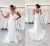 Abiti da sposa eleganti a sirena africana per la sposa Arabo Taglie forti Applique in pizzo Perle Collo trasparente Corte dei treni Abiti da sposa Vestidos robes de soiree