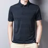 Polos pour hommes MLSHP Été À Manches Courtes Polo Mince Hommes Solide Couleur Business Casual Swallow Imprimé Tops Pour Hommes Vêtements De Mode Coréenne 230316