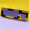 Keyboards Taro Large Set Theme Keycap PBT Cherry Profile DYE-SUB Keycaps For MX Switch Mechanical Gaming Keyboard Purple Yellow