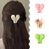 Doppi strati a forma di cuore artiglio per capelli nastro grande gelatina di squalo clip in Corea Morandi colore tornante piatto clip da bagno per capelli 1949