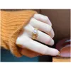 クラスターリング2209013003 Diaomondbox Jewelry Ring 67mm Aka Pearl Au750イエローゴールドメッキスターリング925 Sier調整可能レースロイヤルVI DHQHQ