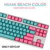 Toetsenborden Miami Beach Color 104/87 toetsen Dubbel shot PBT KeyCap Backlight English Custom Personality KeyCaps voor mechanisch toetsenbord