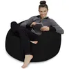 Pluche ultra zachte zitzak stoel traagschuim zitzak stoel met microrode deksel - gevulde schuim gevulde meubels en accessoires voor slaapzaal - zwarte 3 king camp stoel