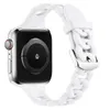 Faixas de correia 00 link de corrente anel de silicone Bandas de luxo de pulseira respirável para Apple Watch 38/40/41mm 42/44/45/mm Strap para iwatch Series 2 3 4 5 6 7 8 SE Ultra