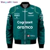 Męska odzież wierzchnia w dużych rozmiarach Płaszcze Aston Martin Formula 1 2023 Jacket Uniform Racing Suit Alonso Jacket Coat Męskie i damskie F1 Jack Supporter Odzież MOTO Topy 0316H23