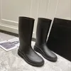 Designer-Ritterstiefel, Regenstiefel für Damen, wasserdichte, mittelhohe Stiefel, rutschfeste Schuhe