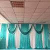 Party Decoration Ice Silk Blue / Teal Silver Swag och Drapes Endast för 3M 6M Gardin