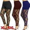 Leggings femininas mulheres calças magras casuais leggings moda de retalhos de retalhos de malha elástica da cintura completa Leggings de lápis plus size US 230316