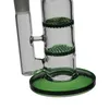 SAML 30 cm Tall Glass Straight Bong Hookahs Vattenrör dubbla honungskakor Percolator Dab Rig Joint 18-14mm PG3024 BLÅ