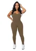 2023 Desinger Women Jumpsuits Sexy Sleeveless Open Back Waist Bodysuit Skinny Onesies High Waist Tight Sports Yoga Rompers