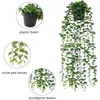 Decorative Flowers 3pcs Artificial Hanging Plants With Pots Plant Vine Ivy For Indoor Outdoor Garden Wall Decor