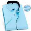 Männer Casual Hemden Plus Größe 8XL 7XL 6XL 5XL Herren Kurzarm Twill Reine Slim Fit Formale Männer Weißes Hemd Business Männlich Sozial