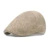 Cykelmössor Spring Summer Bortable Baskar Justerbar retro England Hat Vindtät Cotton Linen Sboy Cap Outdoor Vandring Camping Hatts