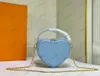 Pop My Heart Pouch Мини-сумка В форме сердца Bubblegram Стеганая кожаная женская сумка с цветком и буквой Luxurys дизайнерские сумки-цепочки M82041 Dragon Fruit Pink