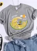 Women's T Shirts Happiness Comes In Waves Surf Avocado Shirt Women Breathable Casual T-Shirt Personality Street Tee Summer O-Neck Tshirt