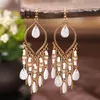 Dangle Lustre Bohème Antique Or Couleur Longue Goutte D'eau Gland Boucles D'oreilles pour Femmes Vintage Coloré Géométrique Goutte Dangle Boucles D'oreilles Bijoux