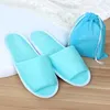 Slippers Slippers dobráveis ​​portáteis para homens Mulheres viagens de algodão não dispositáveis ​​com bolsa de armazenamento Hotel Home Slipper Indoor Z0317